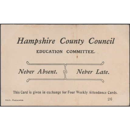 Upper Clatford, Andover, Hampshire, c.1910s - NSD Reward Card Postcard