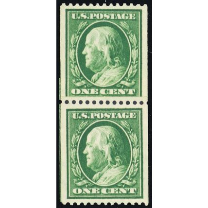 385, Mint XF LH 1¢ Paste-up Pair - SCV $120+ - Stuart Katz