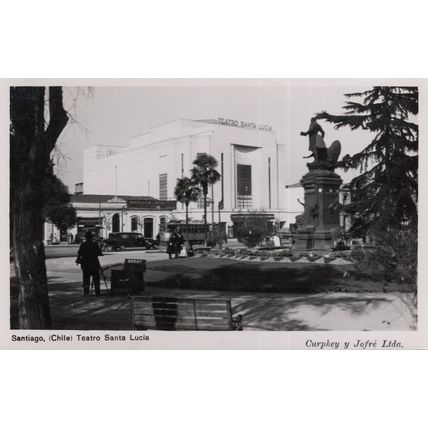 Santa Lucia Teatro Santiago Chile Tripod Camera Old Real Photo Postcard