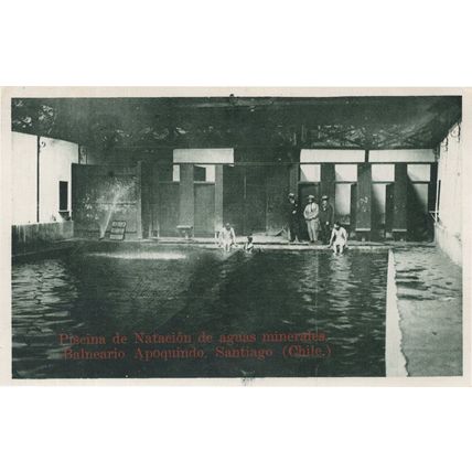 Swimming Pool Balneario Apoquindo Hotel Santiago Chile Old Postcard
