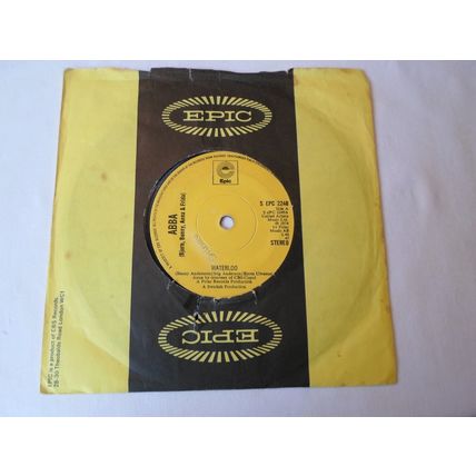 7" 1974. ABBA . WATERLOO, SEPC 2240, WATCH OUT, VERY GOOD PLAYS EXCELLENT