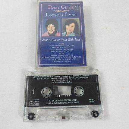 Patsy Cline & Loretta Lynn- Just A Closer Walk With Thee - 1988 - Cassette Tape