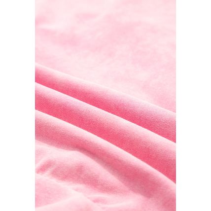 Bright Pink Mineral Wash Big Bow Patchwork Pullover Sweatshirt