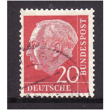 GERMANY 1954 20pf RED HEUSS SG 1111 FINE USED