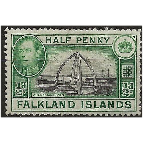 Falkland Islands 1938 SG146 1/2d Black & Green Mounted Mint . ..