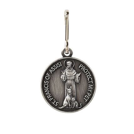 St. Francis of Assisi, Pet Collar Medal with Two FREE Prayer Cards
