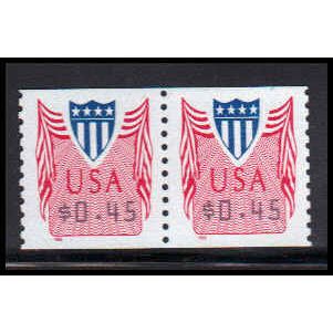 CVP33 45c Shield Very Fine MNH Pair PA5079