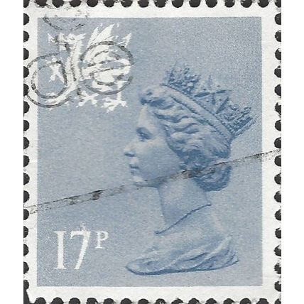 WALES, QE II, Machin, blue grey 1984, 17p, #2