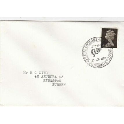 GB 1968 Documentary Exhibition Birmingham Special Cancel Cover typed VGC