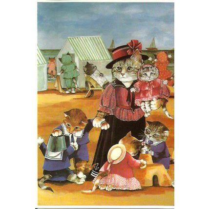 Art CATS AT THE SEASIDE Postcard (Mayfair SH 356)