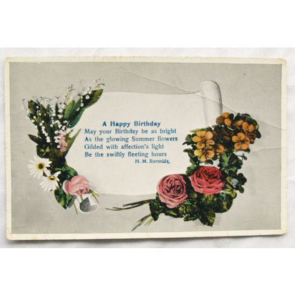 1916 Greetings postcard - A Happy Birthday