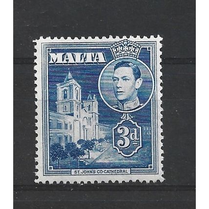 Malta.SG223a 3d St. John's Co-Cathedral (Blue).Mounted Mint.Apr25b
