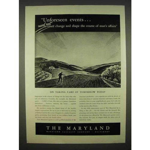 1938 The Maryland Casualty Insurance Ad - Taking Care