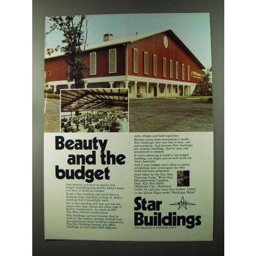 1973 Star Buildings Ad - Beauty and the Budget