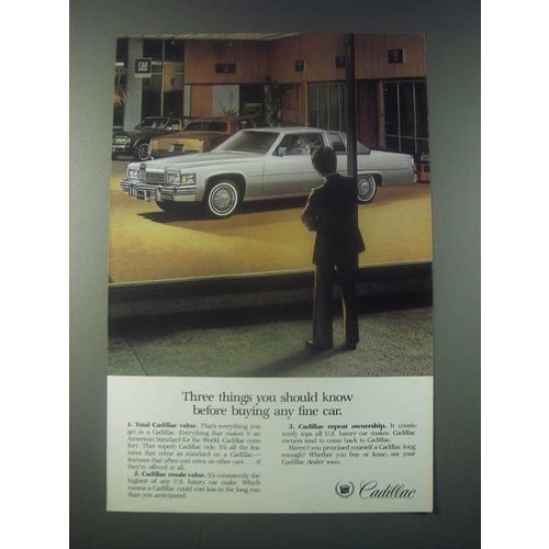 1978 Cadillac Car Ad - Three Things You Should Know Before Buying Any Fine Car