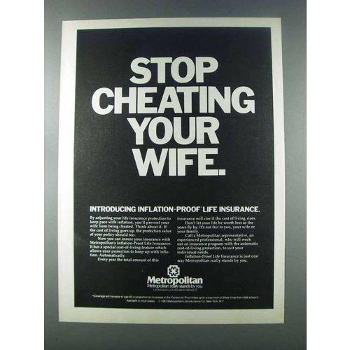1981 Metropolitan Life Insurance Ad - Cheating Wife