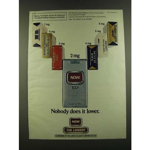 1983 Now Cigarettes Ad - Nobody does it lower