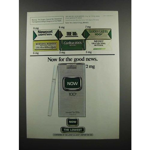 1983 Now Cigarettes Ad - Now for the Good News