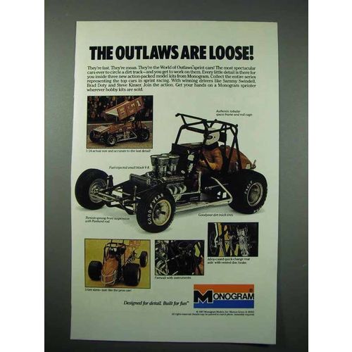 1987 Monogram Models Ad - World of Outlaws Sprint Cars