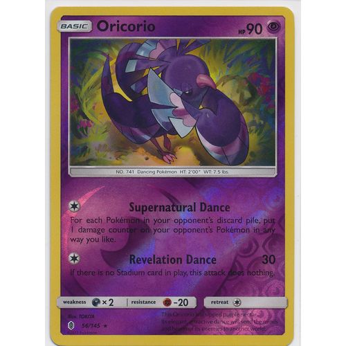 Pokemon Sun & Moon Guardians Rising 56/145 Oricorio Rev Holo