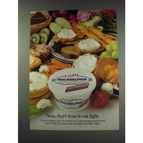 1991 Kraft Light Philadelphia Cream Cheese Ad - Now, thatÕs how to eat light