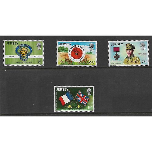 JERSEY 1971 ROYAL BRITISH LEGION SG 61/ 64 SET 4 VALS M MINT