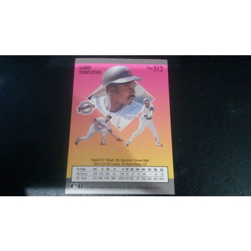 1991 Fleer Ultra Card # 312 Garry Templeton Mint (9) San Diego Padres