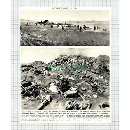 X963) Invasion Of Iwojima US American Marines - 1945 Clip