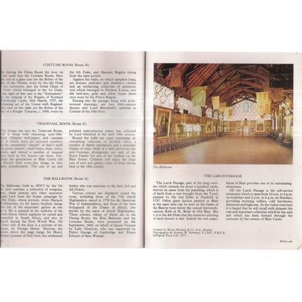 BLAIR CASTLE, PERTHSHIRE SCOTLAND 32 page 1977 p/b #
