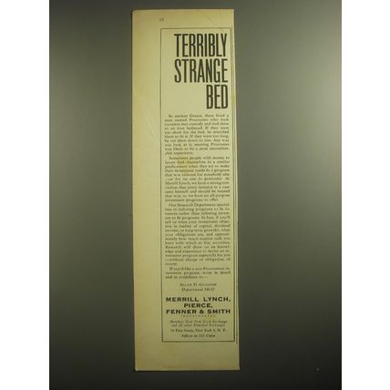 1959 Merrill Lynch Ad - Terribly strange bed