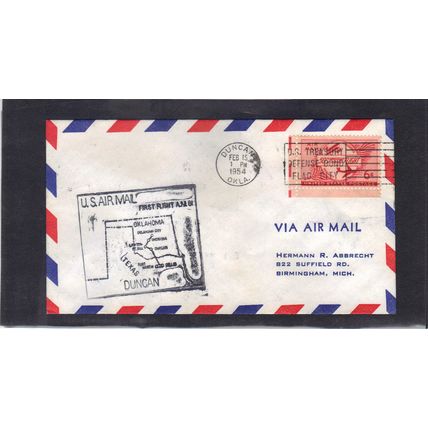 1st Flight C47 Duncan, OK. - Fort Worth, TX. (Stamp/A) CV42868