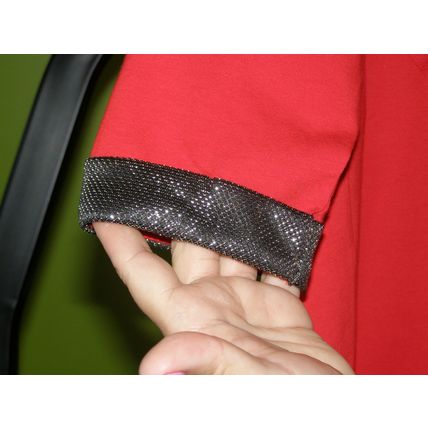 Red woman top size 20 rhinestones pocket. 271
