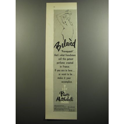 1952 Prince Matchabelli Beloved Perfume Ad - Beloved