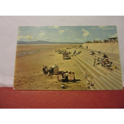 THE BEACH LOOKING WEST, PORT TALBOT, WALES used postcard 1967 pm =