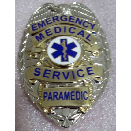 Emergency Medical Service Silver Paramedic Pin Back