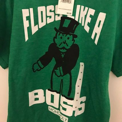 New Monopoly Floss Like a Boss Youth Boys XS Green Shirt