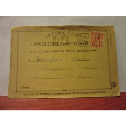 DEVIL'S BRIDGE, Aberystwyth used letter card 6 views 1933 pm =