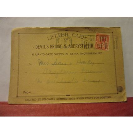 DEVIL'S BRIDGE, Aberystwyth used letter card 6 views 1933 pm /