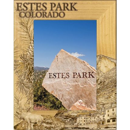Estes Park Colorado Laser Engraved Wood Picture Frame Portrait (3 x 5)