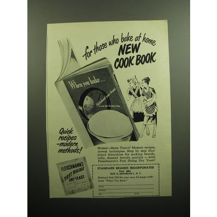 1949 Fleischmann's Fast Rising Dry Yeast Ad - For those who bake at home