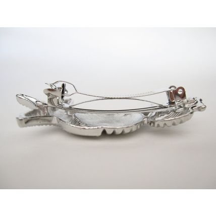 Silver starfish metal filigree hair pin clip barrette