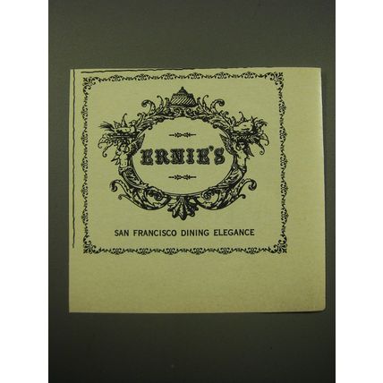 1960 Ernie's Restaurant Ad - Erinie's San Francisco Dining Elegance