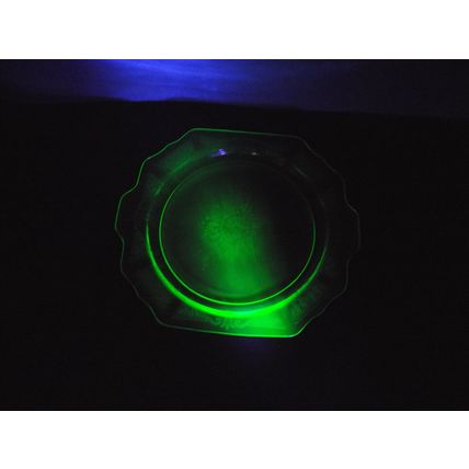 Rare Vintage Large Hocking Uranium Vaseline Green Princess 11.5" Dinner Plate