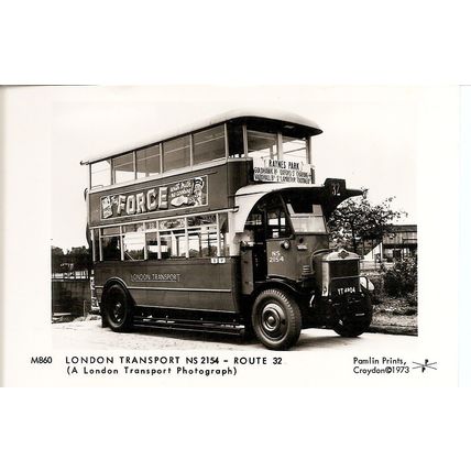 Pamlin Prints - Monochrome Postcard of London Transport - YT 4804 ex. London Gnl