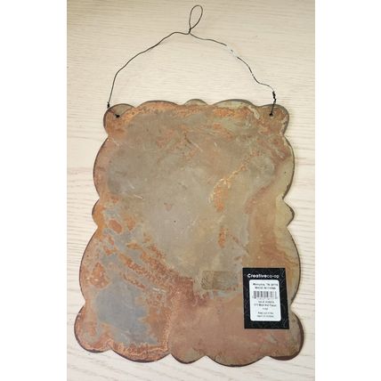 Creative Co-op 10" X 8" Distressed Metal Flat Wall Hanging Plaque of Bird