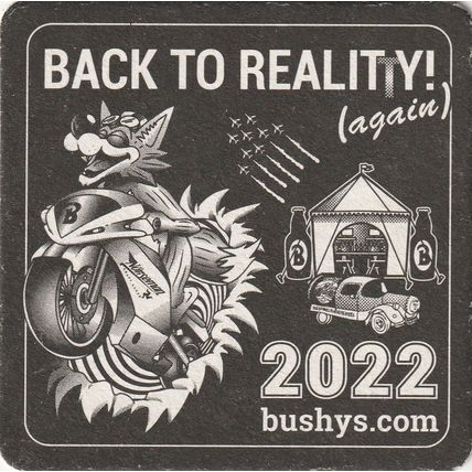 BEER MAT - BUSHY'S BREWERY (IOM) - WELCOME BACK - (Cat No 045) - (2022)