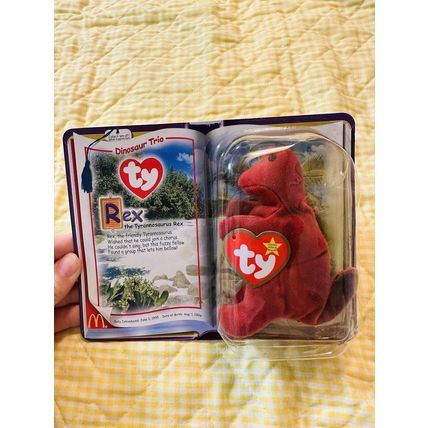 McDonald’s TY Teenie Beanie Babies Dinosaur Trio, Steg, Bronty, & Rex New in Box