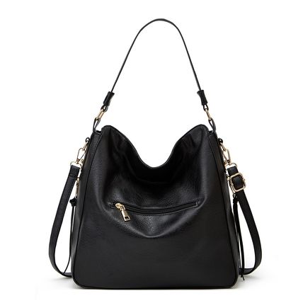 Handbags for Women Large Designer Ladies Hobo bag Bucket Purse Faux Leather Blac
