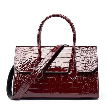Genuine Leather Women Tote Bag Shoulder Bag Red