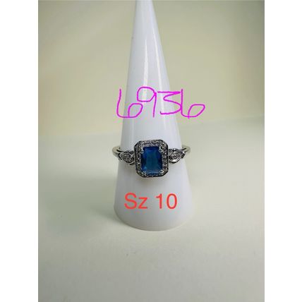 Bomb Party Sz10 Revealed BP Ring Fashion Jewelry RBP Brilliant Blue Rhodium P